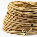 Textilkabel-Stoffkabel gold 3-adrig 3x0,75 extra dünn