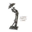 Deko Design Skulptur Figur "Umbrella" 18cm brüniert