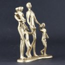 Deko Design Skulptur Figur "Familie" 19cm goldfarben