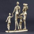 Deko Design Skulptur Figur "Familie" 19cm goldfarben