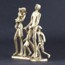 Deko Design Skulptur Figur "Familie" 19cm goldfarben