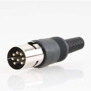 Audio DIN Stecker Metall 8 polig mit Knickschutz