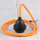 Textilkabel orange mit E27 Fassung Kunststoff schwarz und...