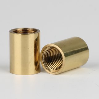 Verbindungs-Muffe Gewinde-Adapter Messing poliert M10x1 Innengewinde auf M10x1 Innengewinde 12x16mm