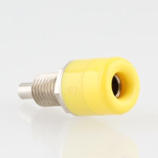 Bananen-Stecker Buchse Kupplung gelb 4mm mit M6 Gewinde