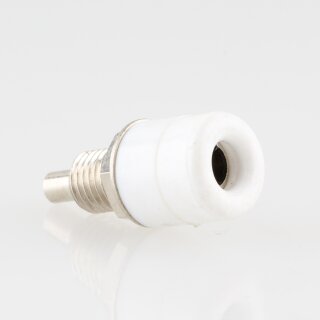 Bananen-Stecker Einbaubuchse Kupplung weiß 4mm mit M6 Gewinde