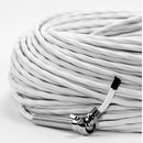 Textilkabel-Stoffkabel weiss 3-adrig 3x0,75 extra dünn