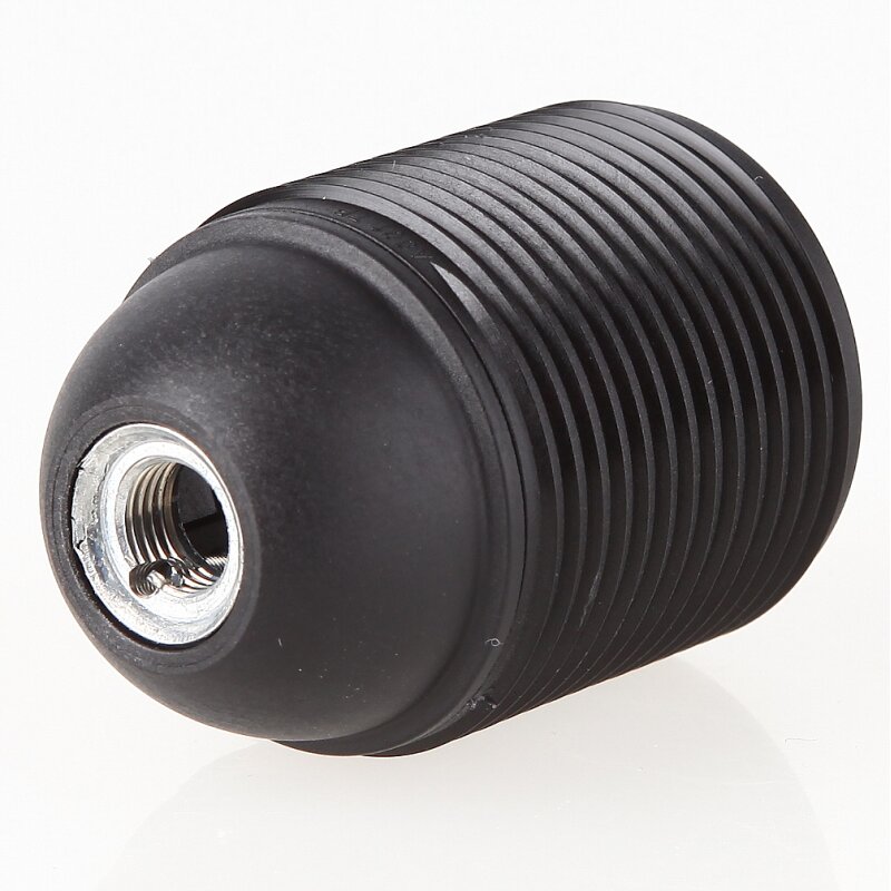 E27 Lampenfassung Mit Schalter Schwarz - Thermoplast Made In Europe