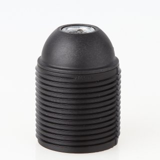E27 Lampenfassung Thermoplast/Kunststoff schwarz mit Gewindemantel M10x1 IG 250V/4A