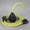 Textilkabel Gelb mit E27 Lampenfassung Schnurschalter und...