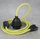 Textilkabel Lampenpendel gelb mit E27 Kunststoff Lampenfassung Schnurschalter und Euro-Flachstecker schwarz