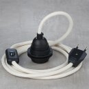 Textilkabel Elfenbein mit E27 Lampenfassung...