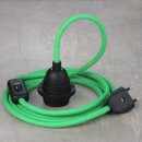 Textilkabel Kiwigrün mit E27 Lampenfassung...