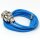 Textilkabel Blau mit Vintage E27 Lampenfassung Messing vernickelt und 2 Schraubringe 1-5m