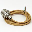 Textilkabel Gold mit Vintage E27 Lampenfassung Messing...