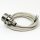 Textilkabel Kiesel mit Vintage E27 Lampenfassung Messing vernickelt und 2 Schraubringe 1-5m